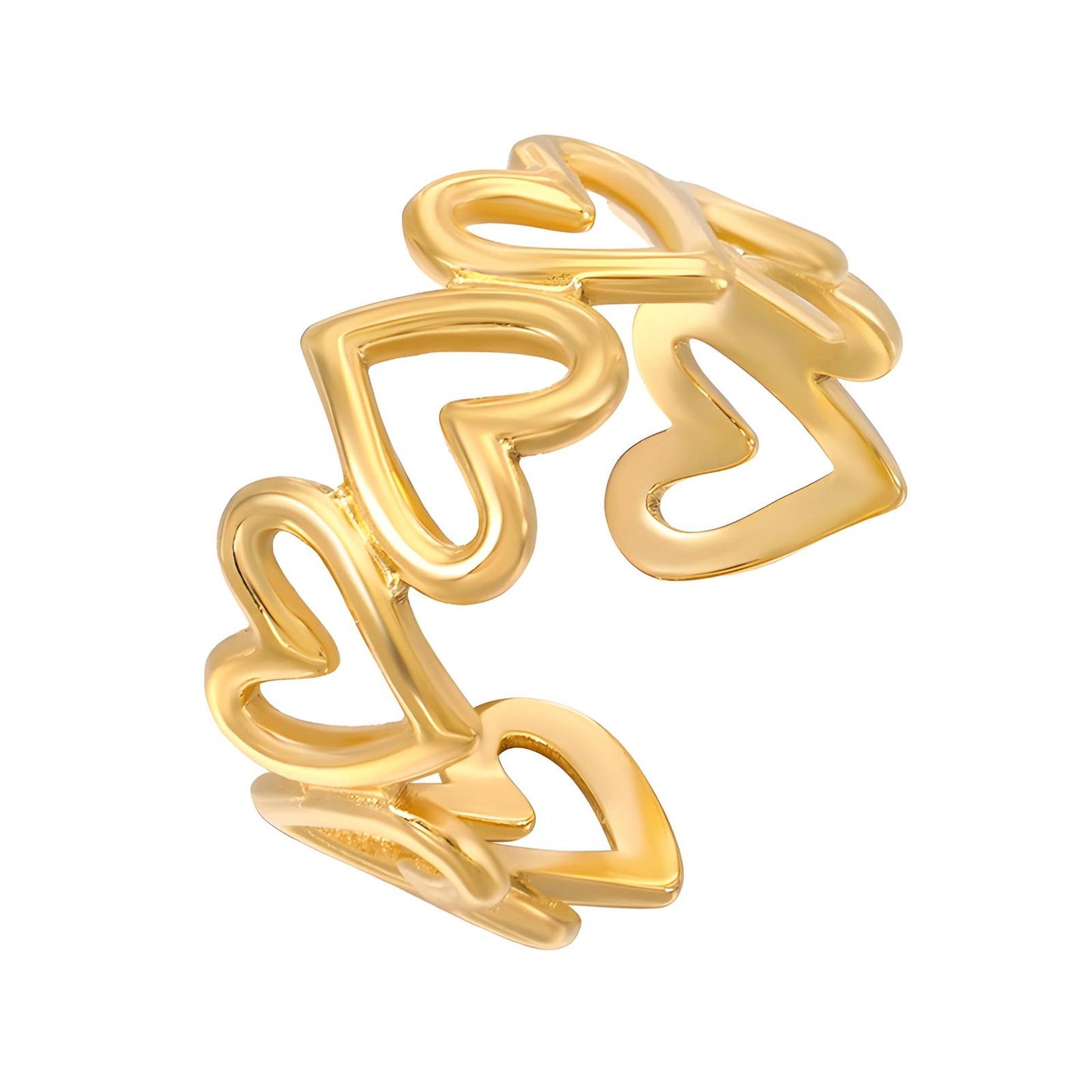 Gold Plated Adjustable Ring - One Size Fits All