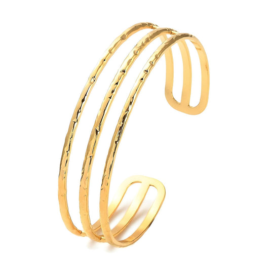 Gold Plated Wide Bangle Bracelet - 6cm