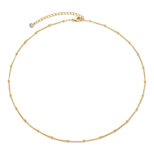 Gold Plated Simple Chain Necklace - 45-50cm