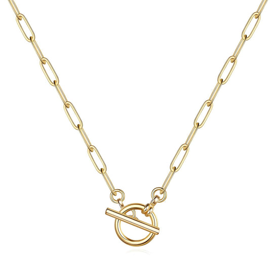 Gold Plated Stainless Steel Chain Necklace - Classic Style