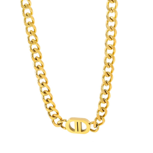 Gold Plated Adjustable Chain Necklace - 42-48cm
