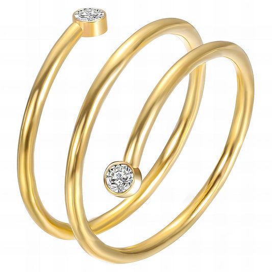 Gold Plated Cubic Zirconia Ring - Size 10