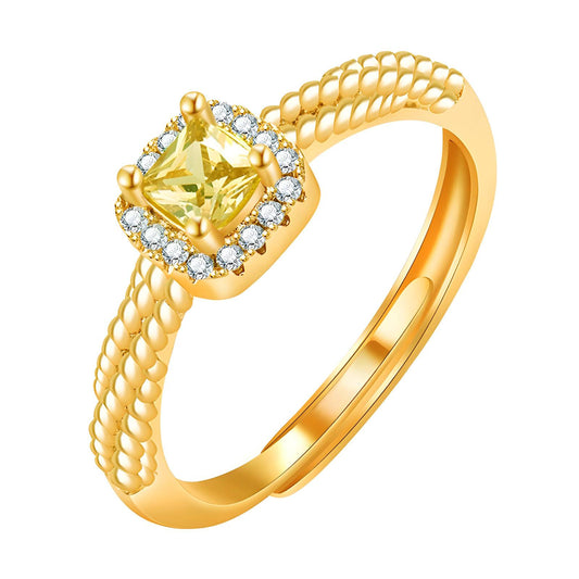 Gold Plated Adjustable Ring - One Size (Delicate Style)