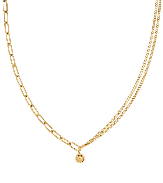 Gold Plated Simple Chain Necklace - Classic Design