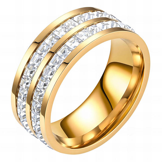 Gold Plated Cubic Zirconia Ring - Size 8